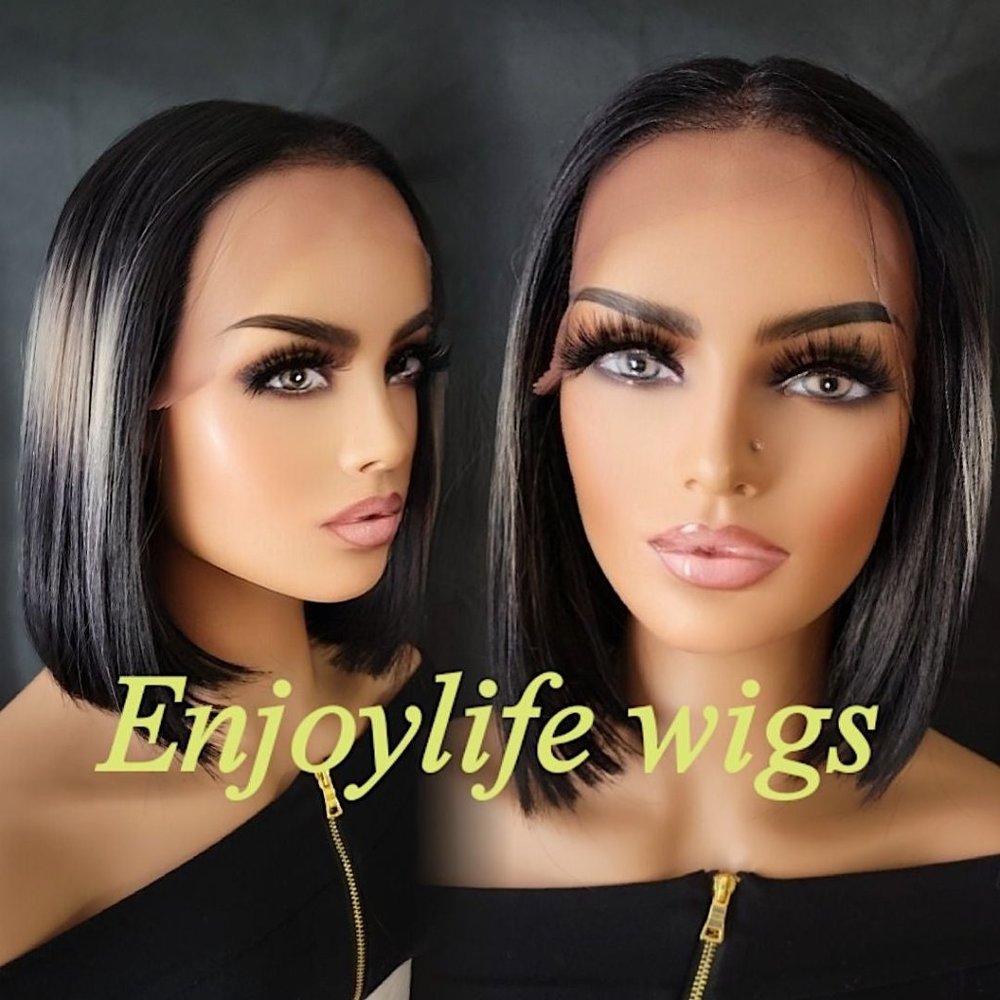 black ash blonde splash bob lace wig - Picture 1 of 3